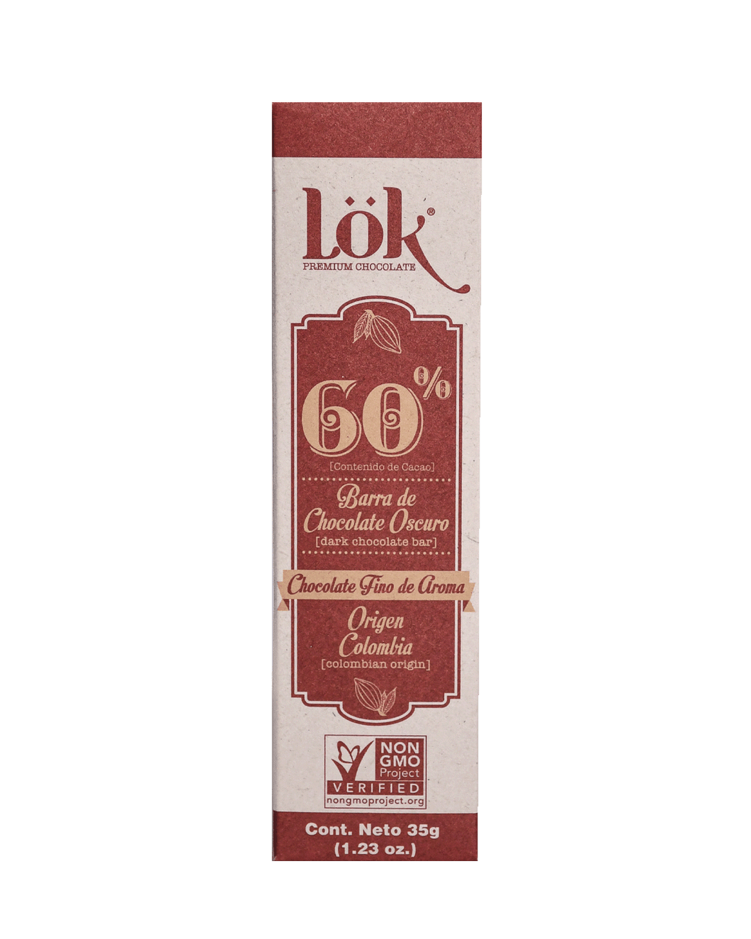 LOK BARRA DE CHOCOLATE 60% CACAO 30gr