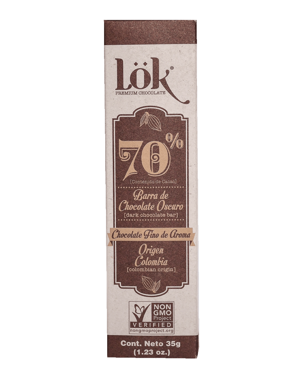 LOK BARRA DE CHOCOLATE 70% CACAO 35gr