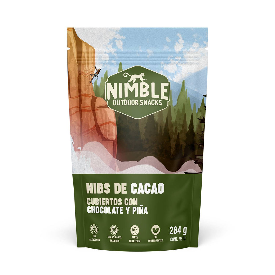 NIMBLE NIBS CACAO CUBIERTOS DE CHOCOLATE Y PIÑA 284GR